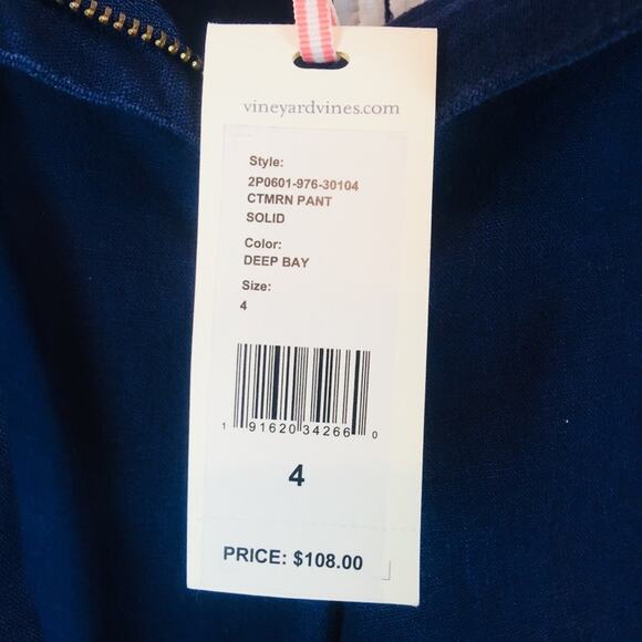 Vineyard Vines | Cropped Catamaran Linen Pants 4 - Picture 5 of 7